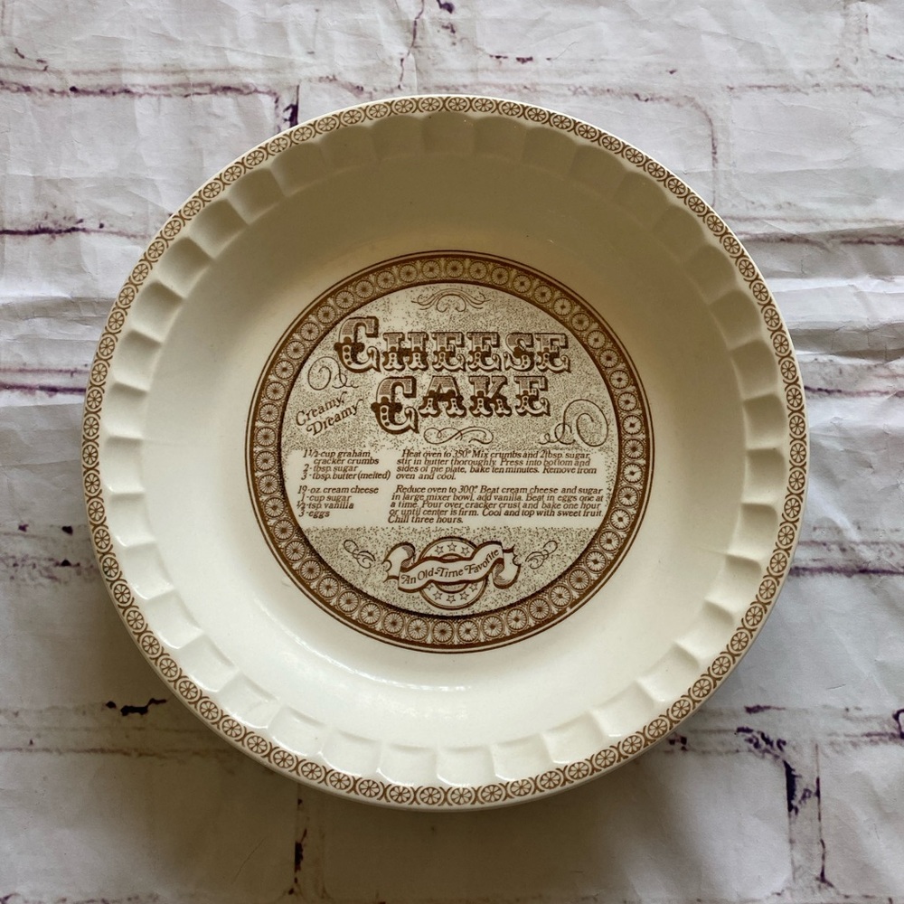 Vintage Country Harvest Pie Plates Set Cherry & Cheesecake Recipe Dishes 11” - Picture 4 of 15